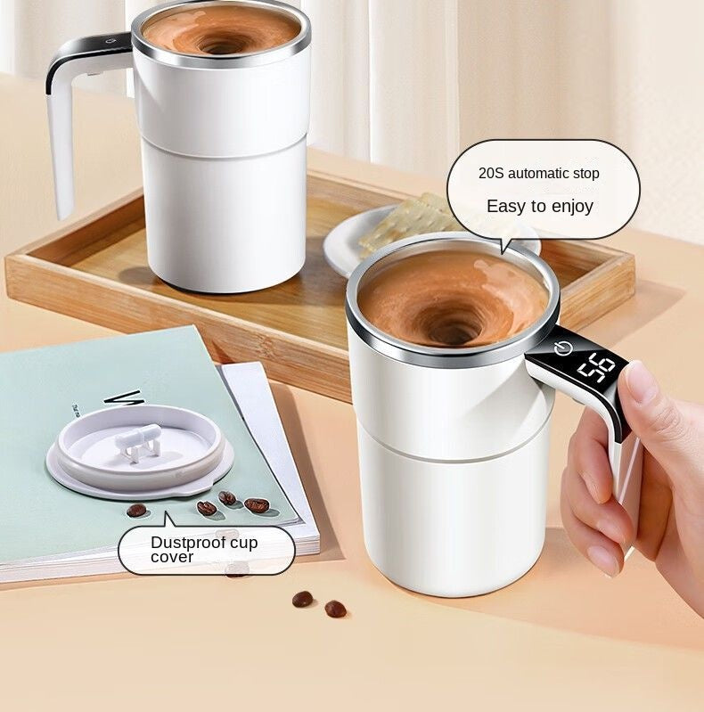 Auto-Stirring Coffee Cup – IP67 Waterproof, BPA-Free, Magnetic Mixing