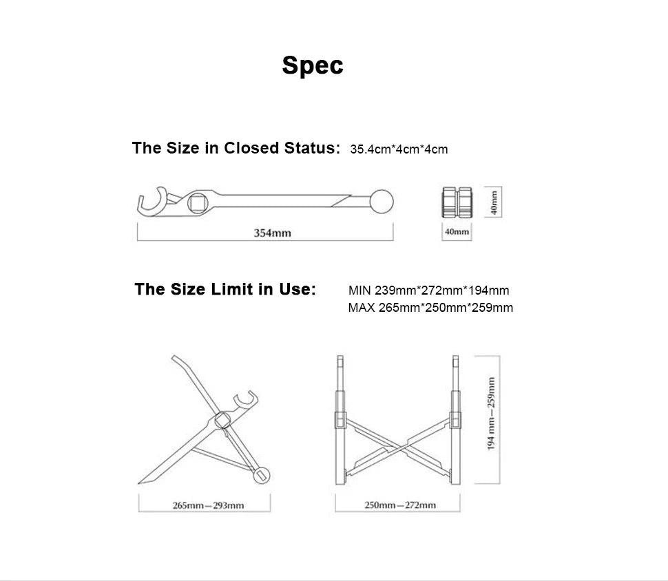 Folding Portable Laptop Stand, Adjustable Height Bracket for Optimal Viewing Angle, Laptop Accessories.