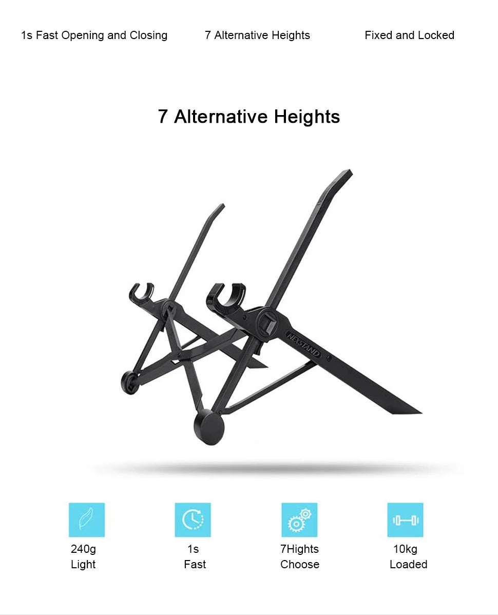 Folding Portable Laptop Stand, Adjustable Height Bracket for Optimal Viewing Angle, Laptop Accessories.