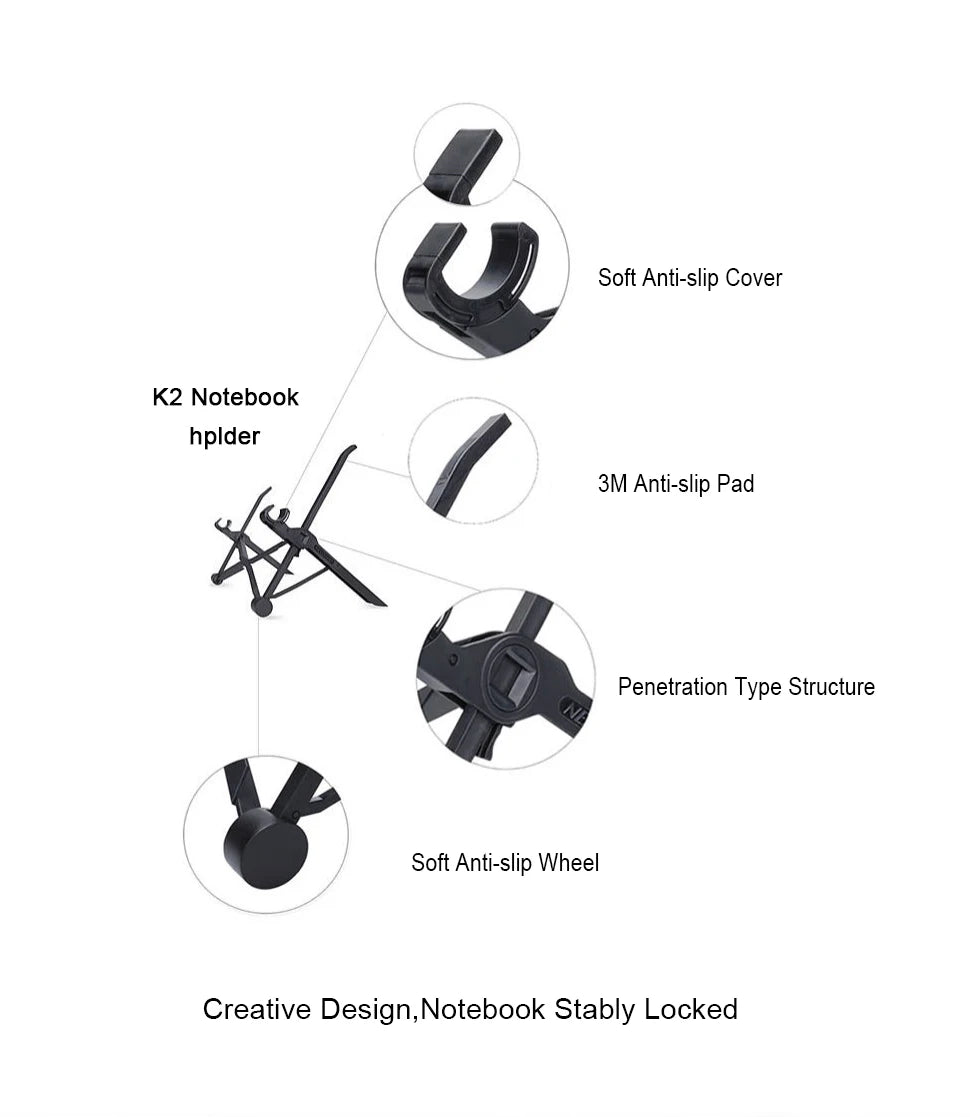 Folding Portable Laptop Stand, Adjustable Height Bracket for Optimal Viewing Angle, Laptop Accessories.