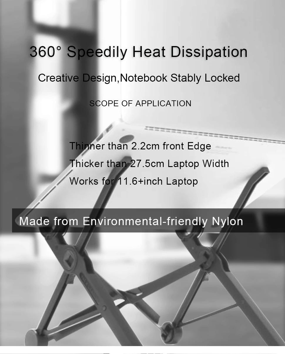 Folding Portable Laptop Stand, Adjustable Height Bracket for Optimal Viewing Angle, Laptop Accessories.