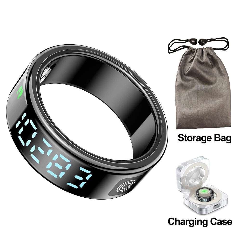 SR08 Smart Ring: Health Monitor with LED Display & 5ATM Waterproof