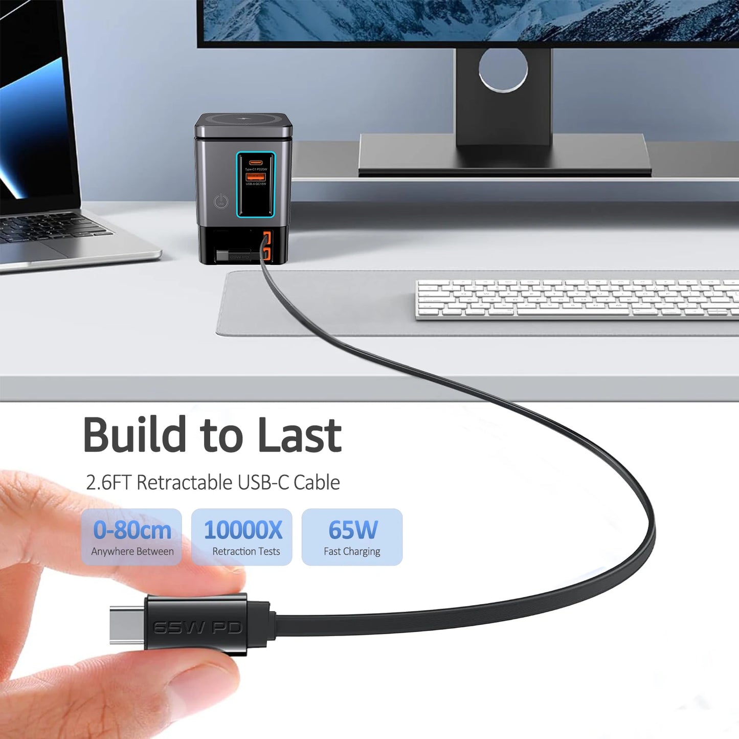 6-in-1 Fast Charging Station – 105W Retractable