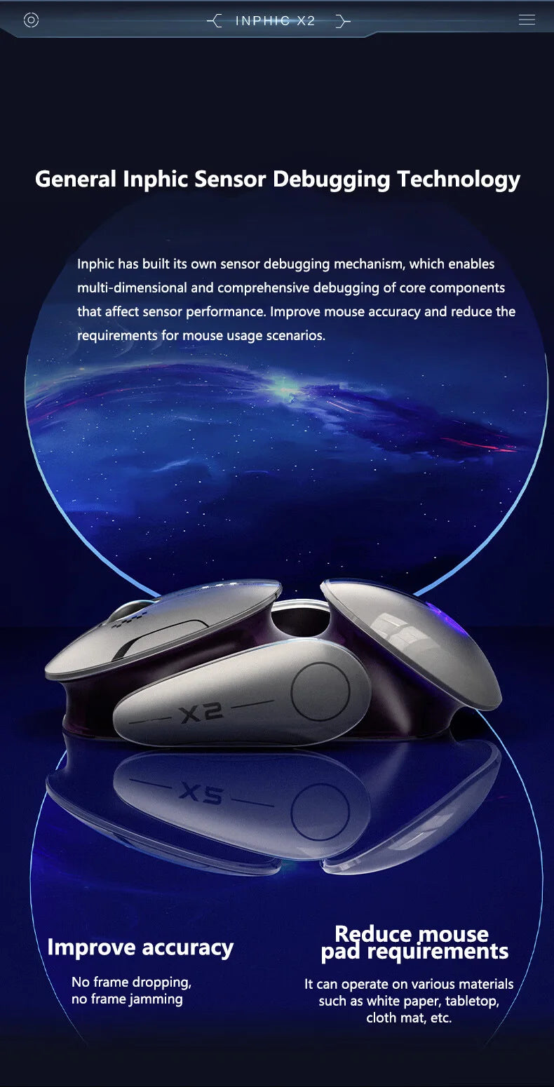 Inphic X2 - Silent Metal Wireless Mouse