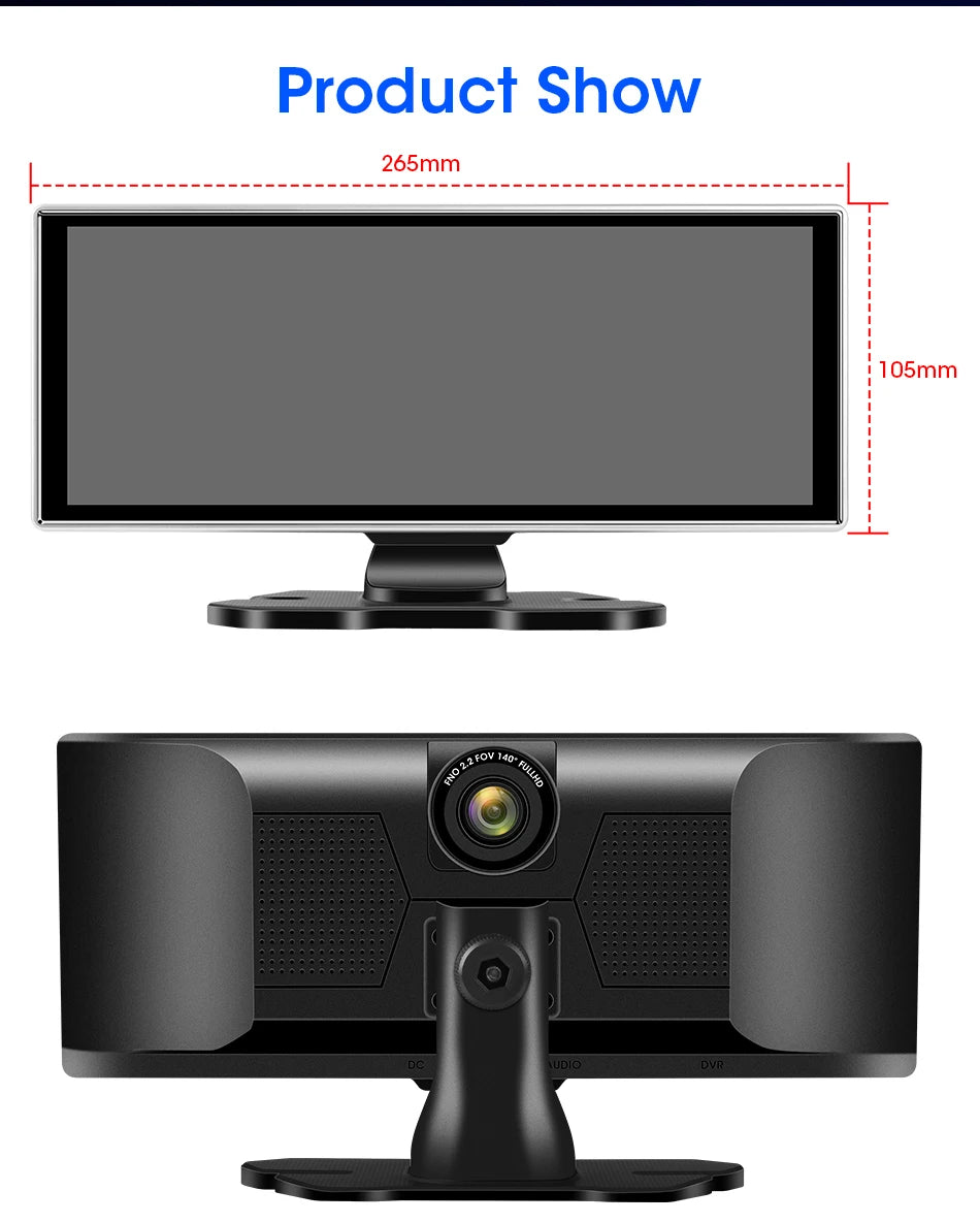 4K Dual-Lens Dash Cam with Wireless CarPlay & Android Auto