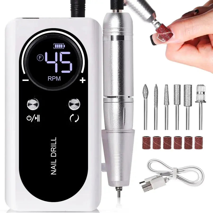Pro Nail Drill β 45K RPM, Ultra-Quiet & Cordless for Flawless Manicures