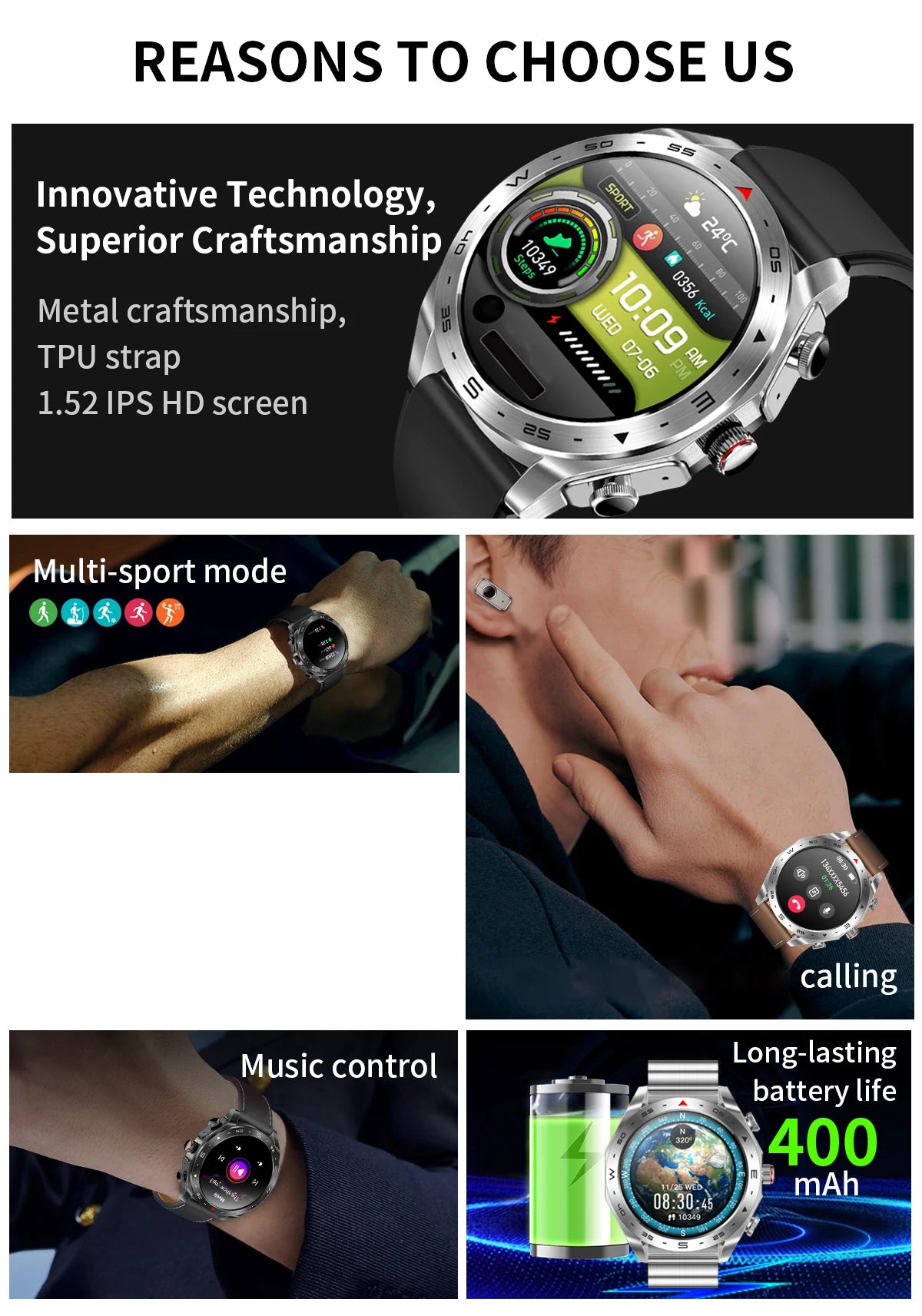 New Smart Watch & Bluetooth Earbuds 2-in-1