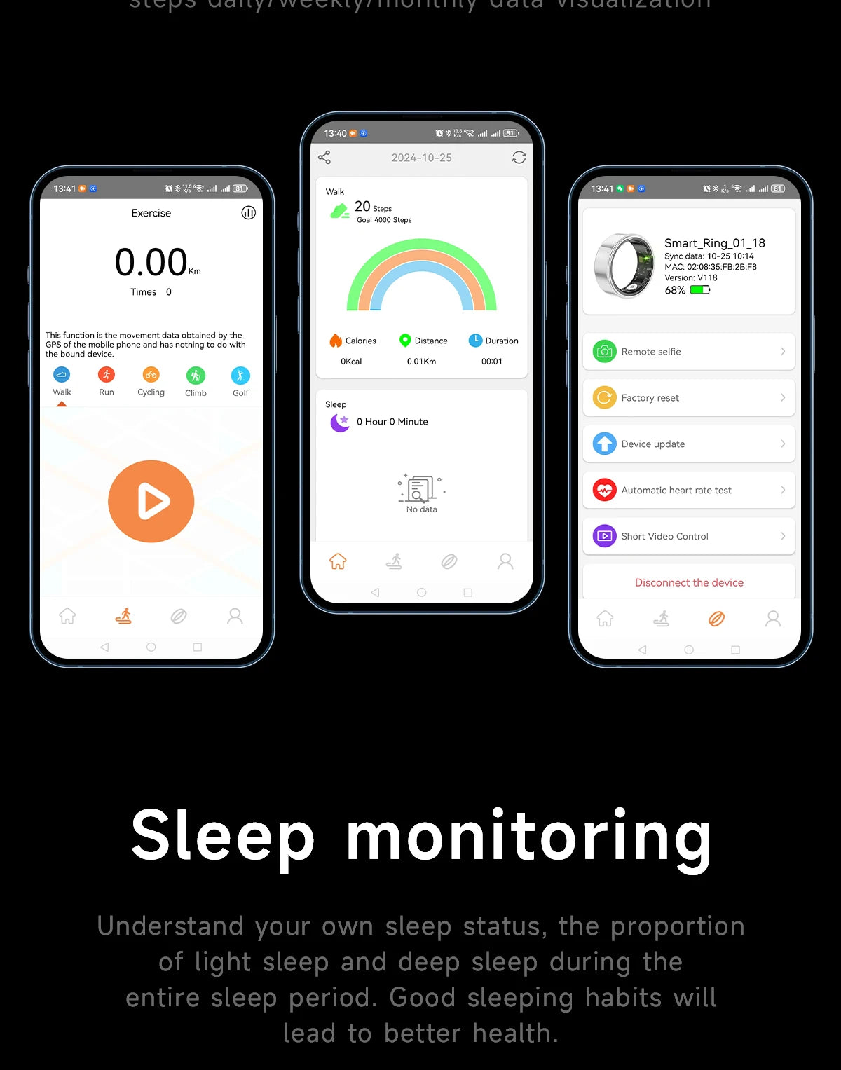 SR08 Smart Ring: Health Monitor with LED Display & 5ATM Waterproof