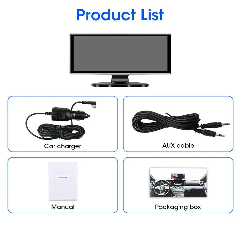 4K Dual-Lens Dash Cam with Wireless CarPlay & Android Auto