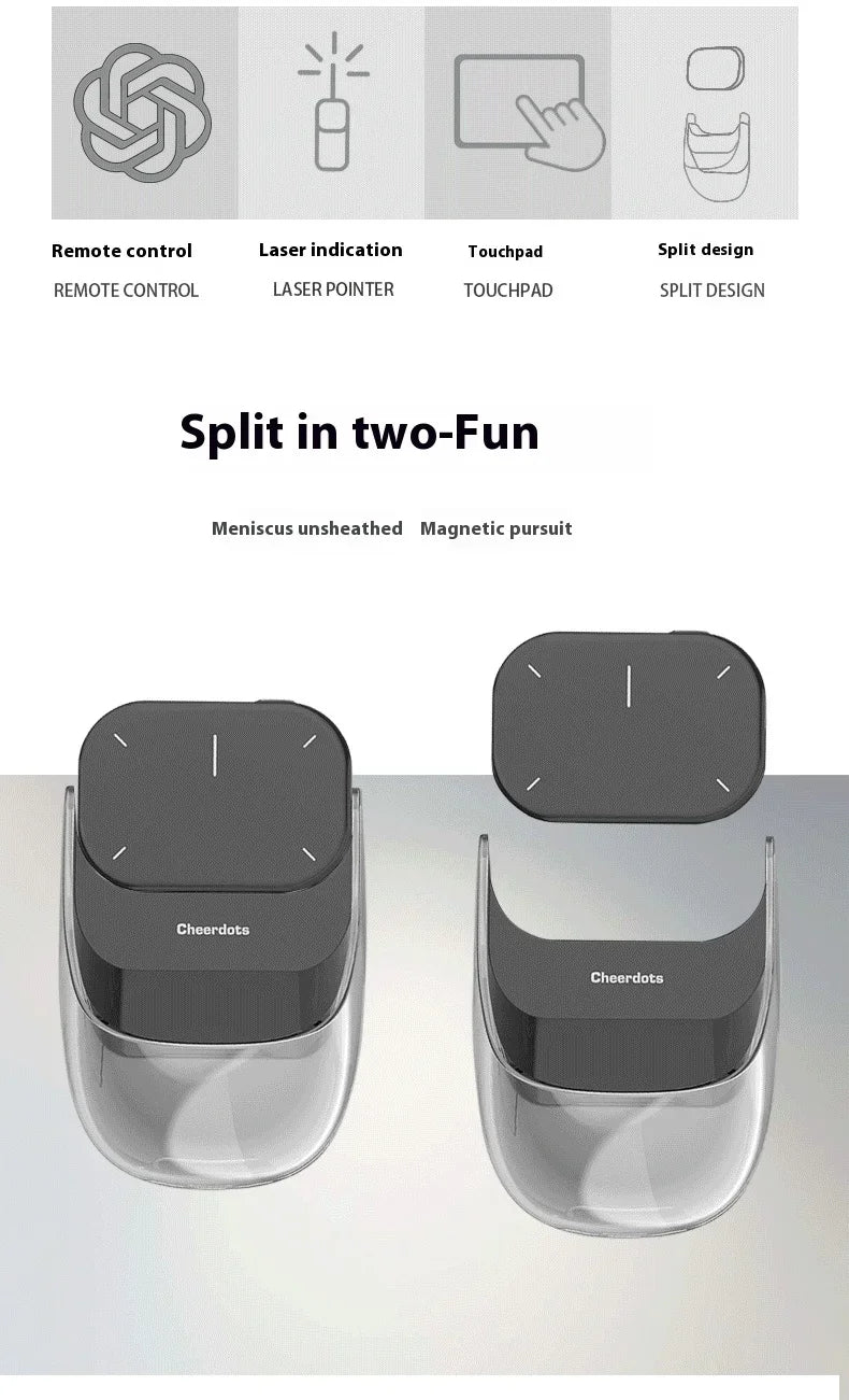 Wireless Air Mouse and Touchpad - All-in-One AI Presenter with Laser and ChatGPT Recording Features