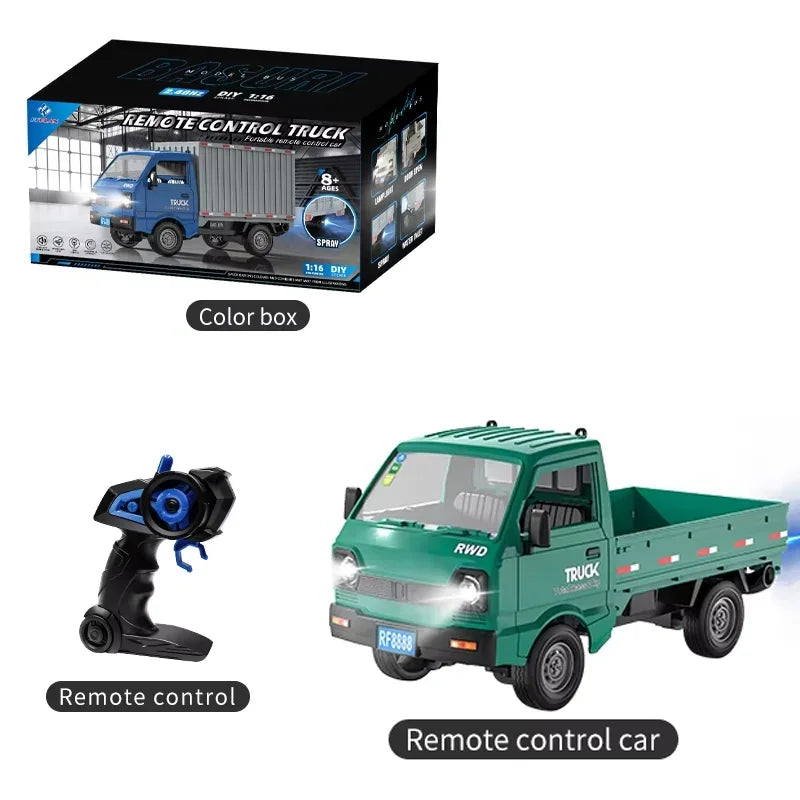 KF21 1:16 RC Drift Truck – LED Spray Light, Climbing & Cargo Haul