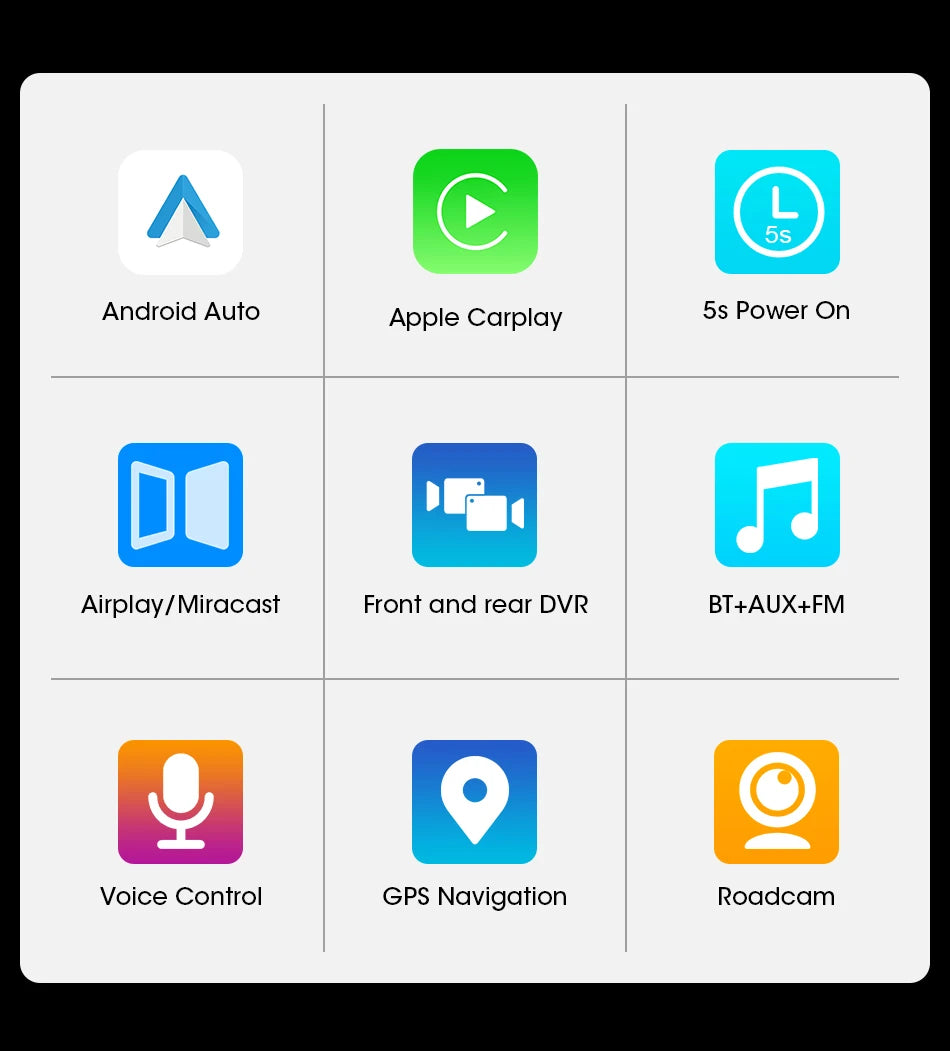 4K Dual-Lens Dash Cam with Wireless CarPlay & Android Auto