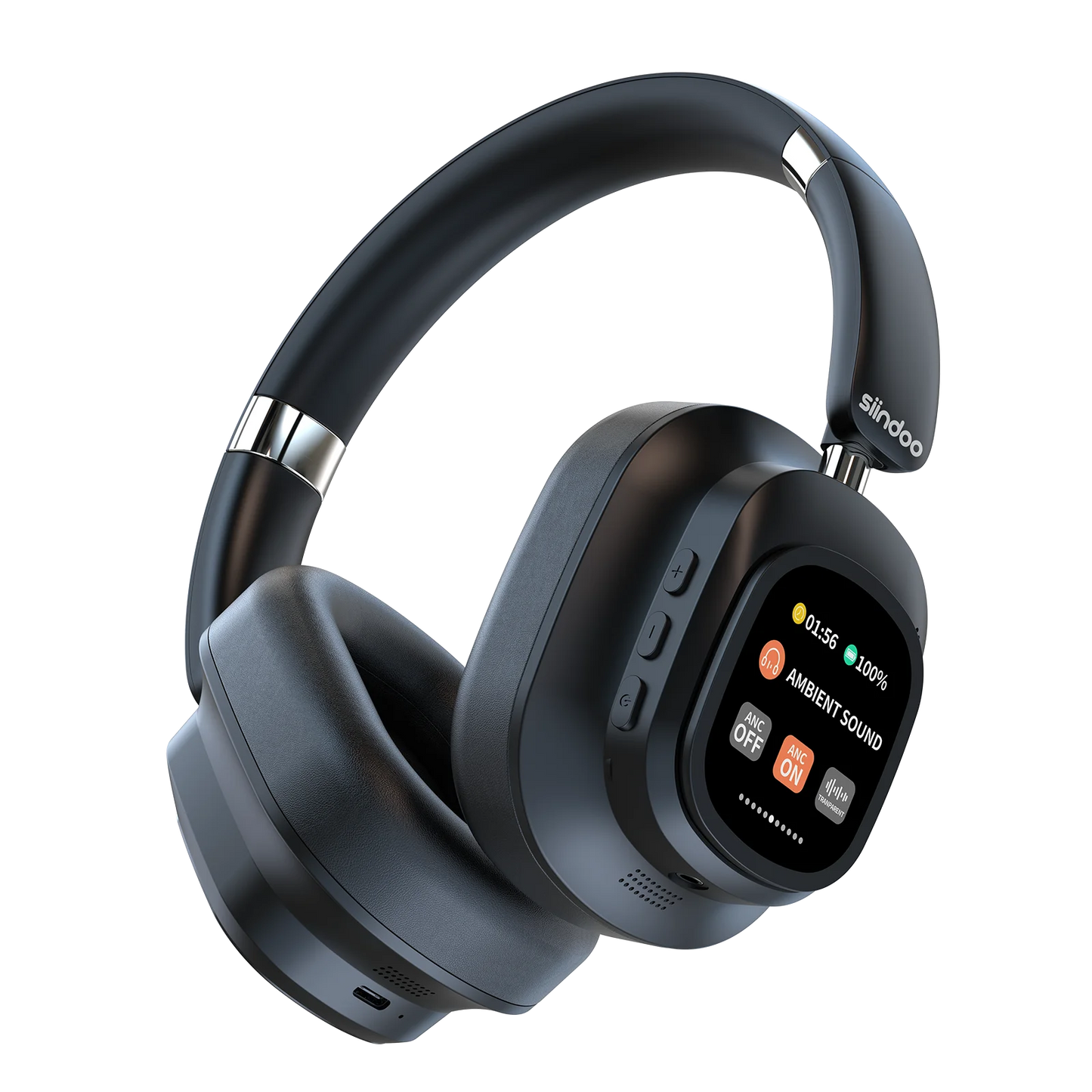 Hybrid ANC Wireless Headphones w/ Touch Control & LED Display