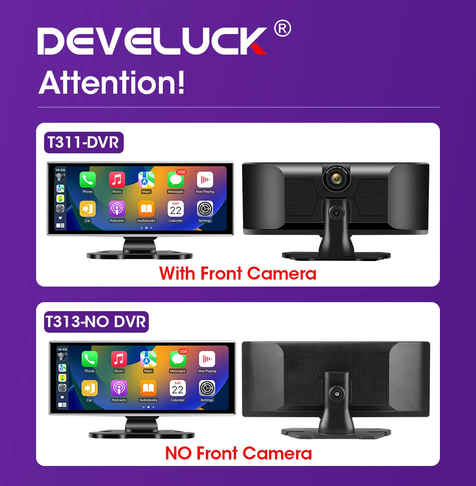 4K Dual-Lens Dash Cam with Wireless CarPlay & Android Auto