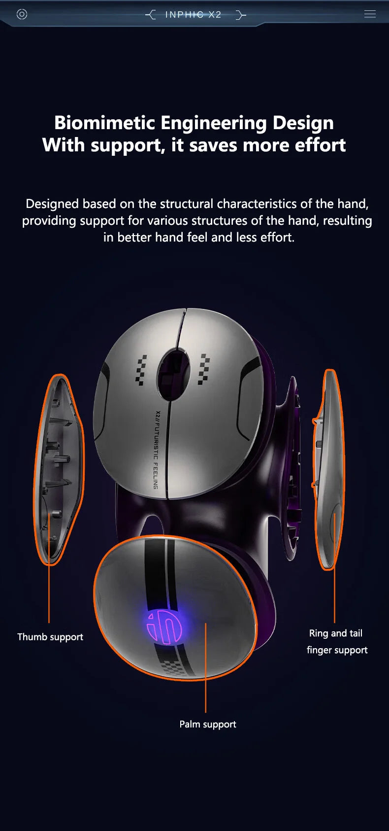 Inphic X2 - Silent Metal Wireless Mouse