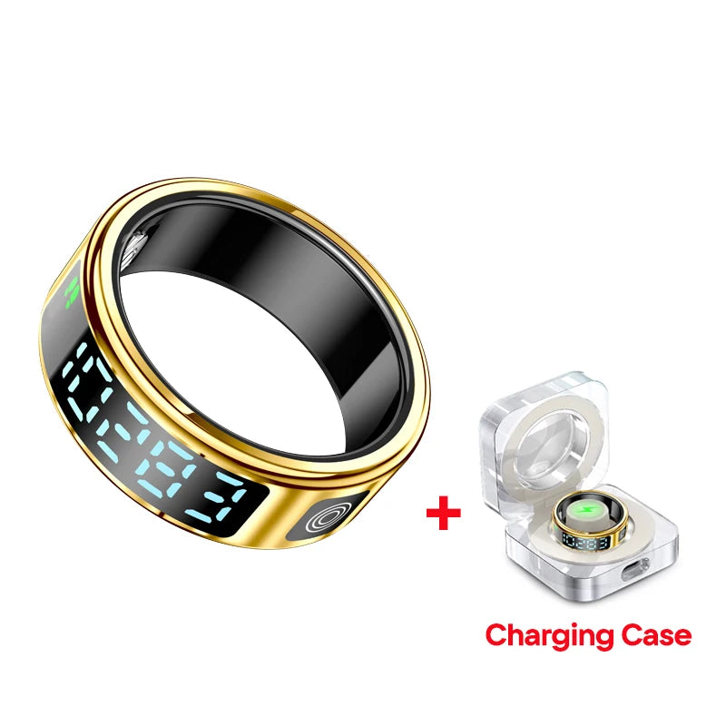SR08 Smart Ring: Health Monitor with LED Display & 5ATM Waterproof