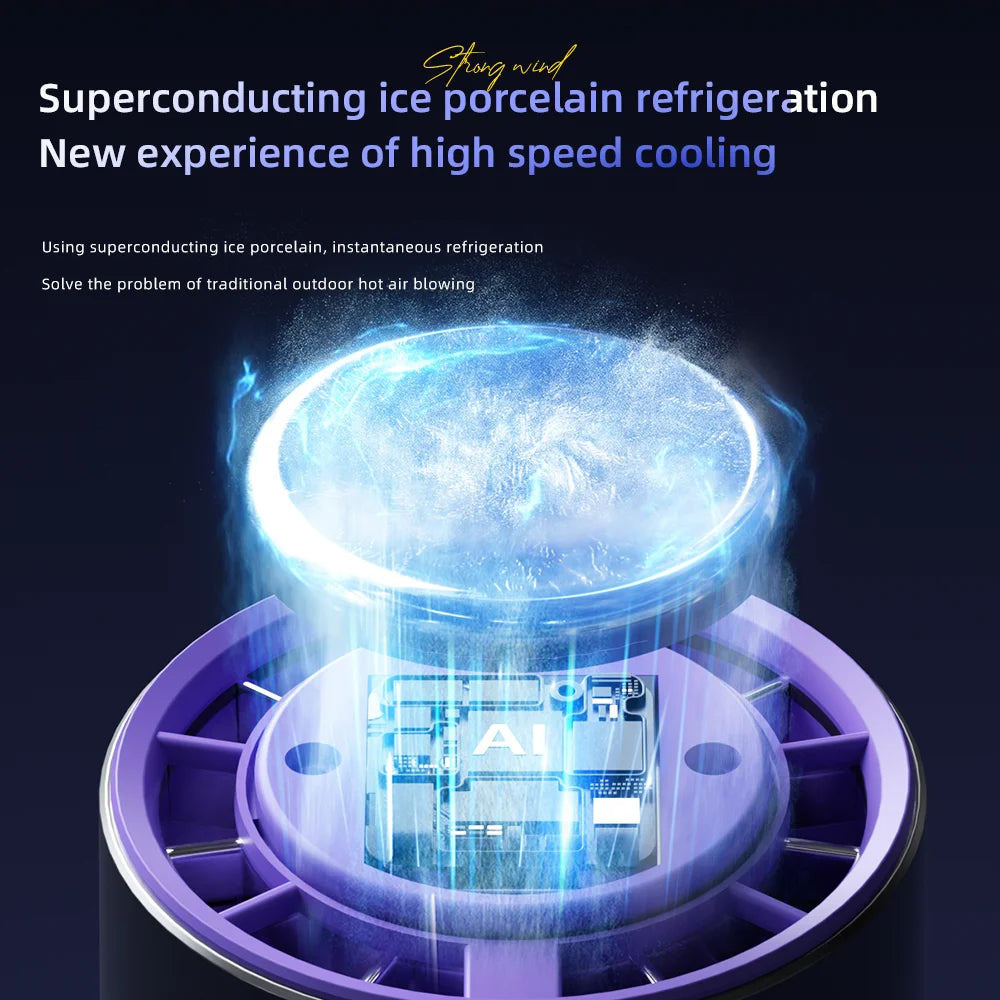 Refrigeration High-Speed Handheld Electric Fan - 4000mAh