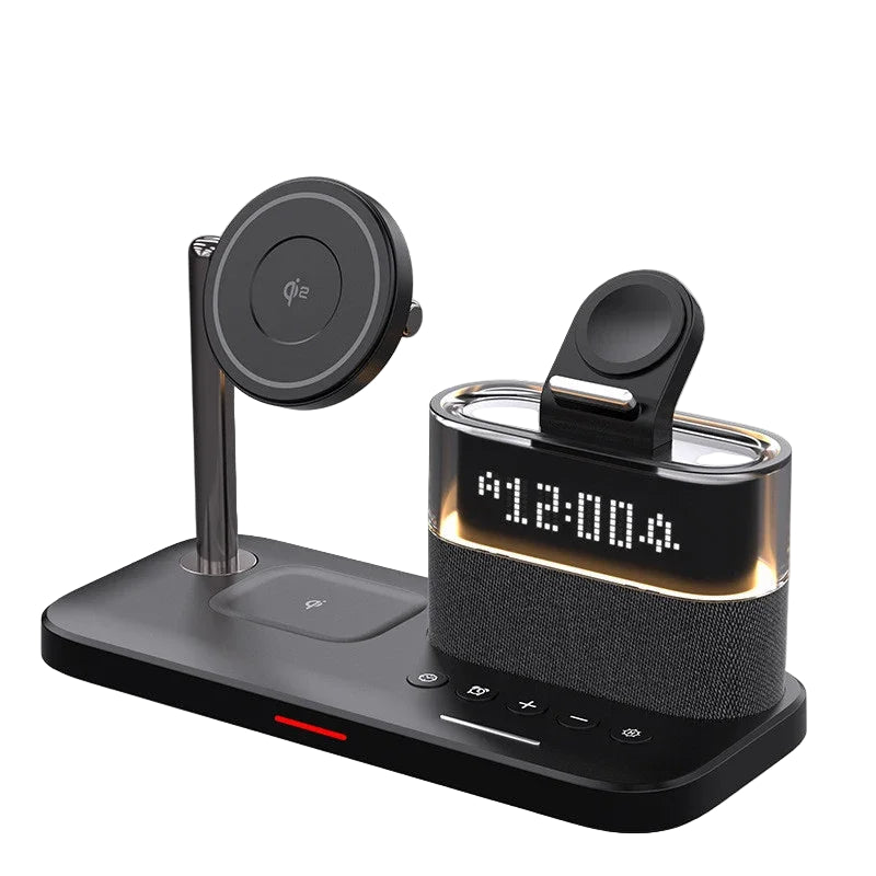 5-in-1 Magnetic Wireless Charger Stand - LED Clock