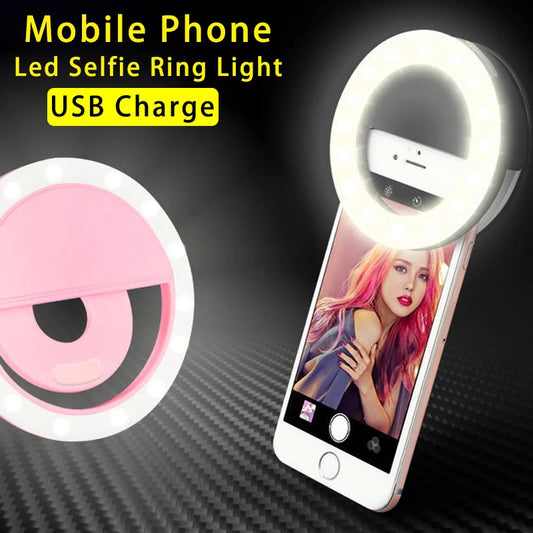 USB Selfie Ring Light – Bright, Adjustable Phone Light for iPhone & Android