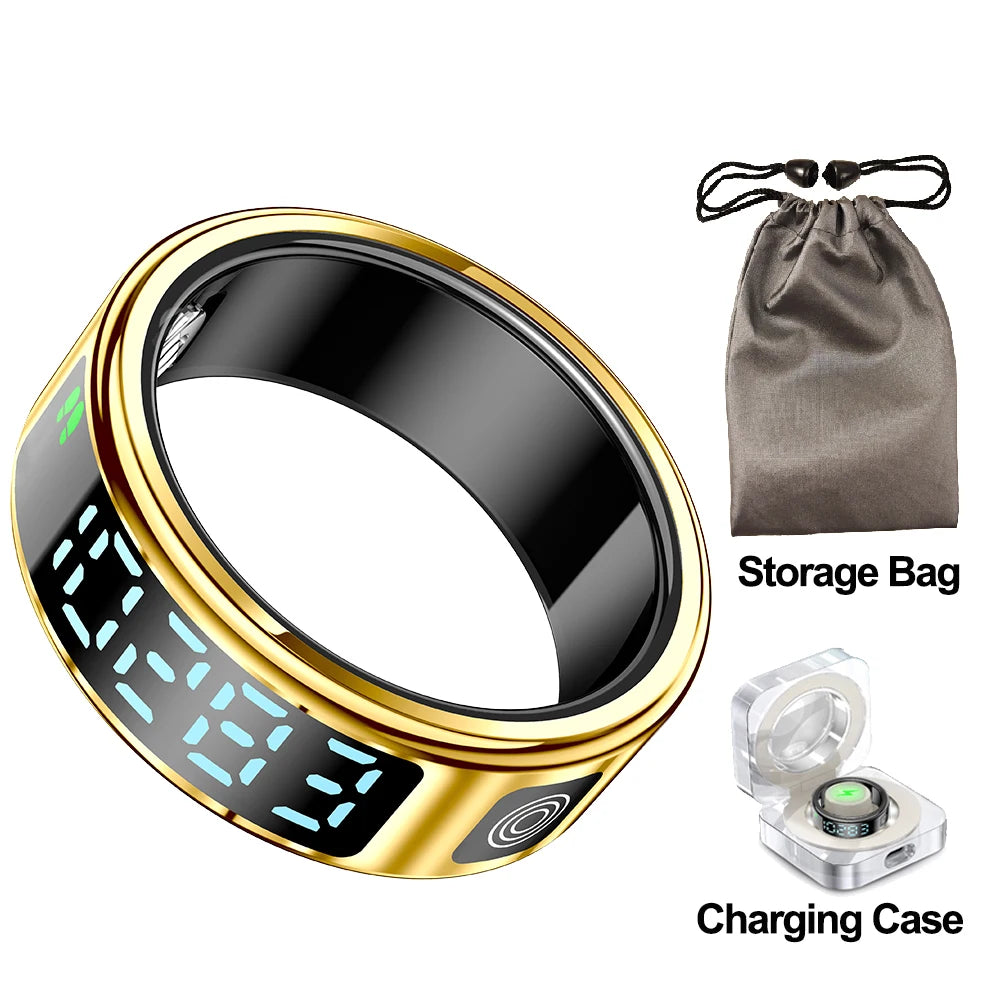 SR08 Smart Ring: Health Monitor with LED Display & 5ATM Waterproof