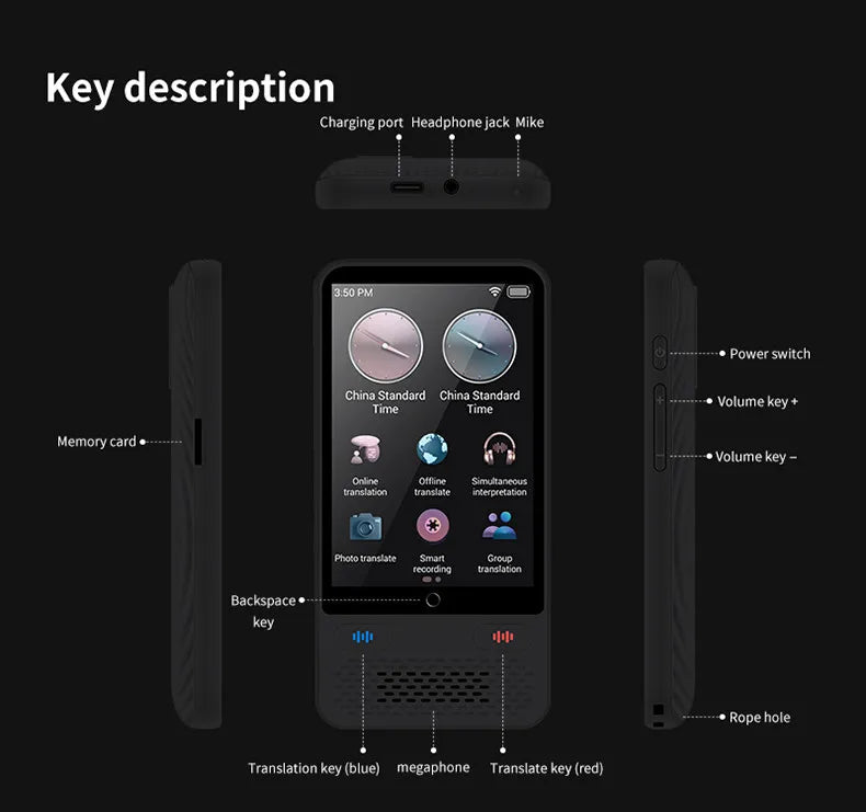 S85 Smart Translator – 138 Languages, Instant Offline Voice Translation, Large Screen