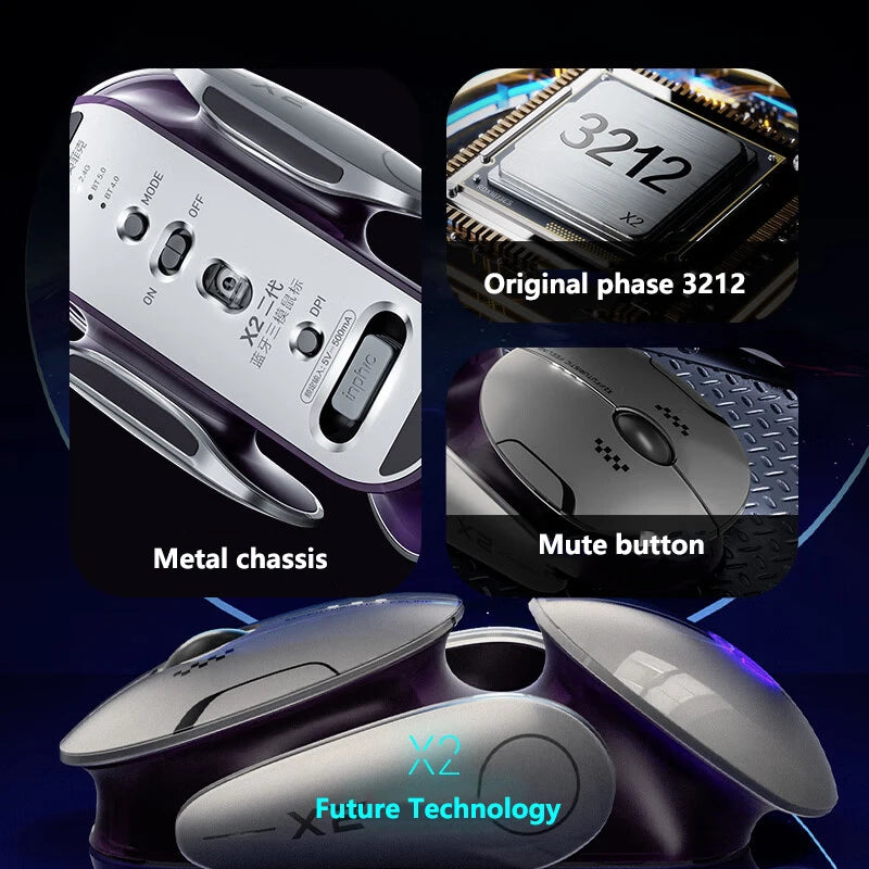 Inphic X2 - Silent Metal Wireless Mouse