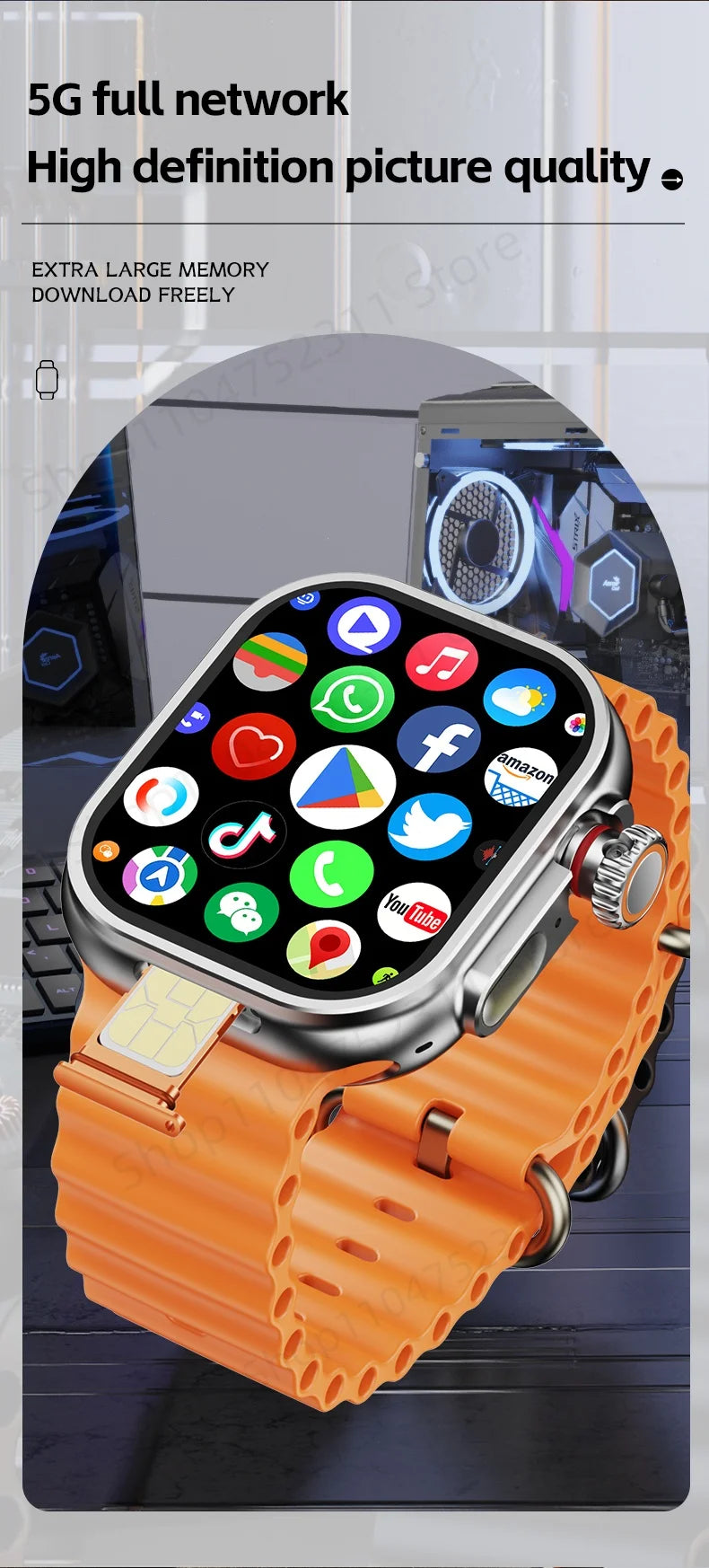 CD12 Smartwatch: 5G LTE, Rotating Camera, 2.26"