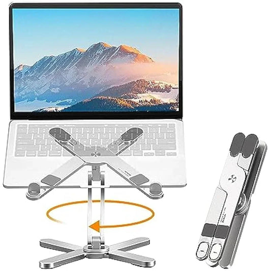 Premium Aluminium Foldable Laptop Stand – 360° Adjustable, Portable & Stable with Cooling Ventilation