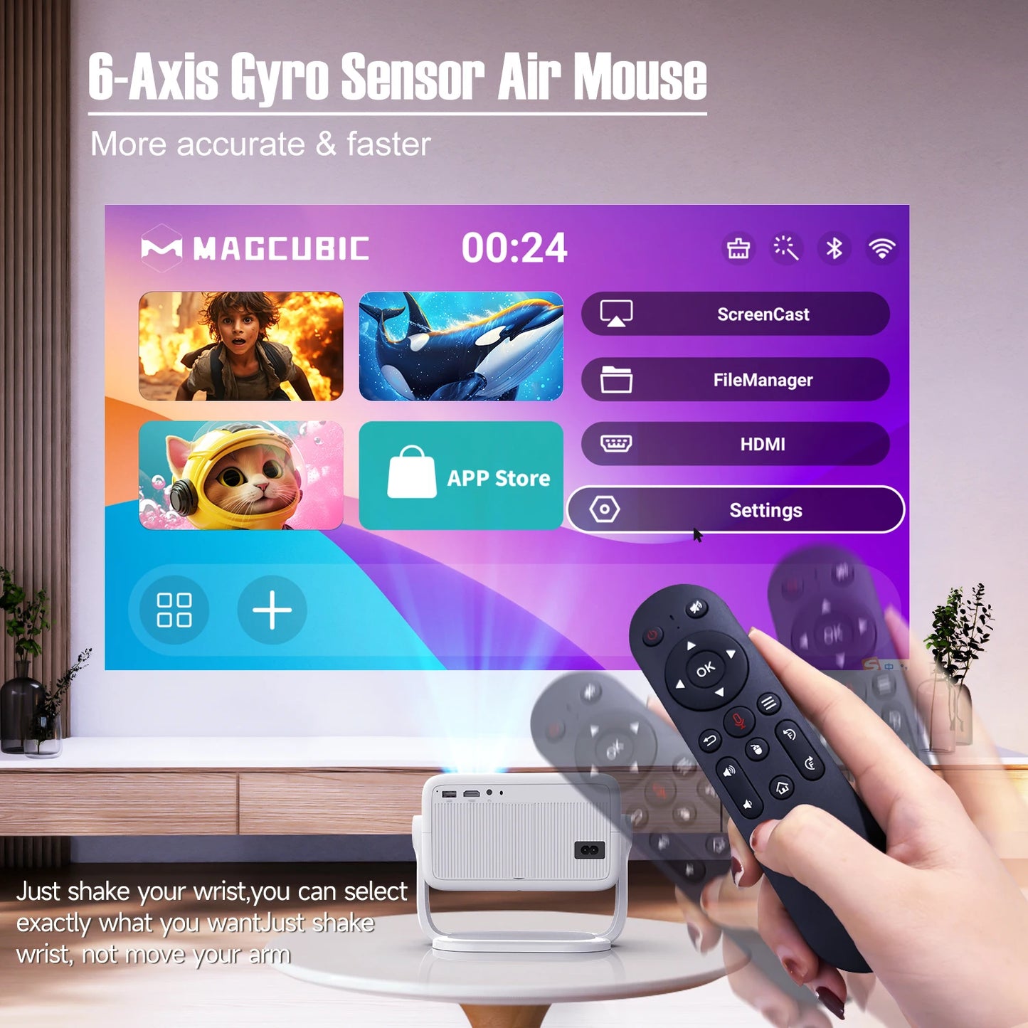 4K Android 1080P Projector – 650ANSI
