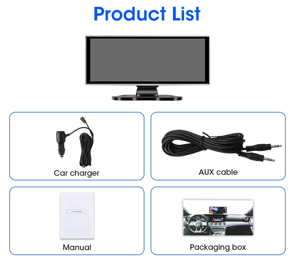 4K Dual-Lens Dash Cam with Wireless CarPlay & Android Auto