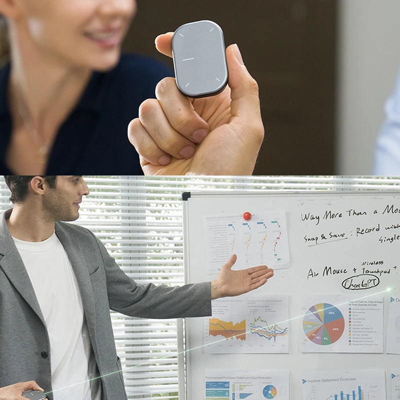Wireless Air Mouse and Touchpad - All-in-One AI Presenter with Laser and ChatGPT Recording Features