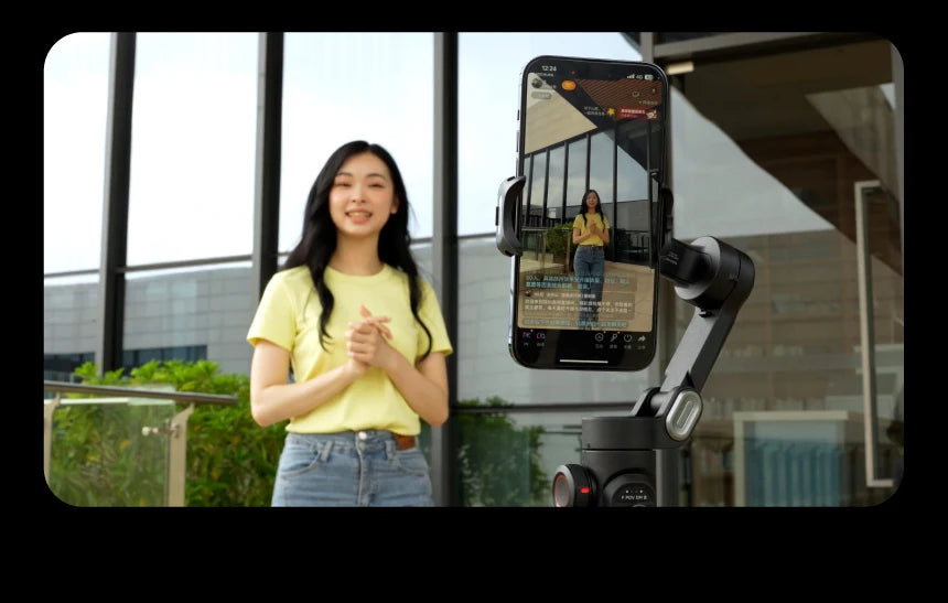 3-Axis Handheld Gimbal Stabilizer for Smartphones with Built-in Fill Light