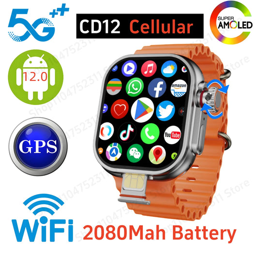 CD12 Smartwatch: 5G LTE, Rotating Camera, 2.26"