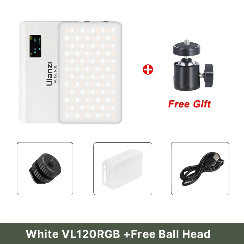 Full Color RGB Video Light (2500K-9000K) - Dimmable LED Photography Lighting