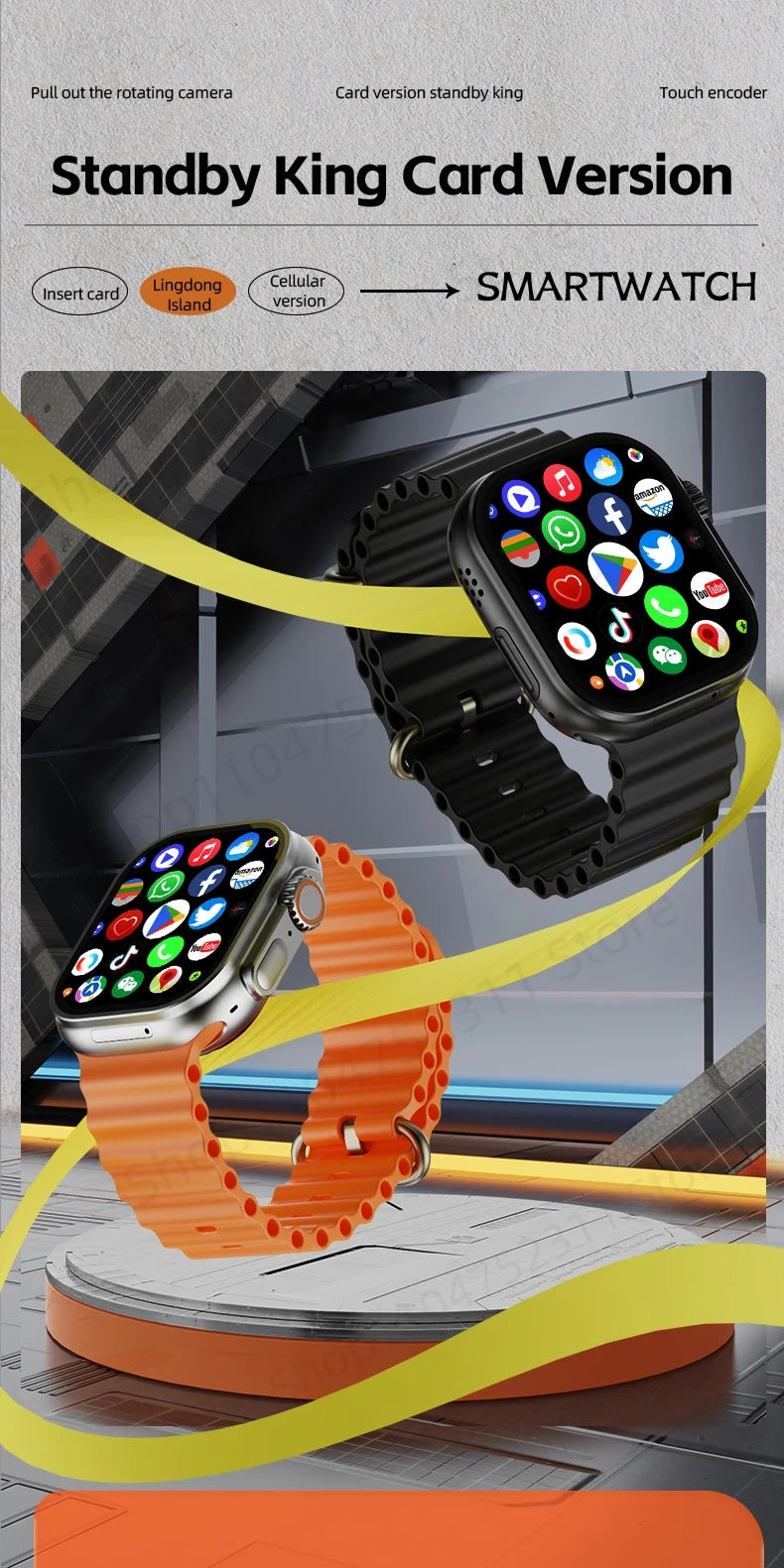 CD12 Smartwatch: 5G LTE, Rotating Camera, 2.26"