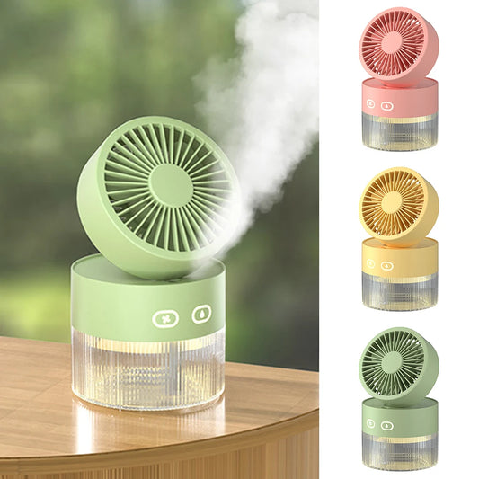 USB Mini Air Cooler + Humidifier & LED Light – 3-Speed Portable Comfort for Desks & Bedrooms