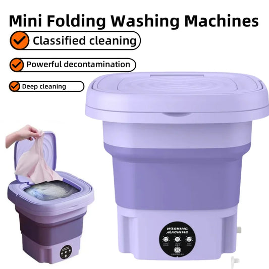 8L Foldable Mini Washer with Spin Dryer