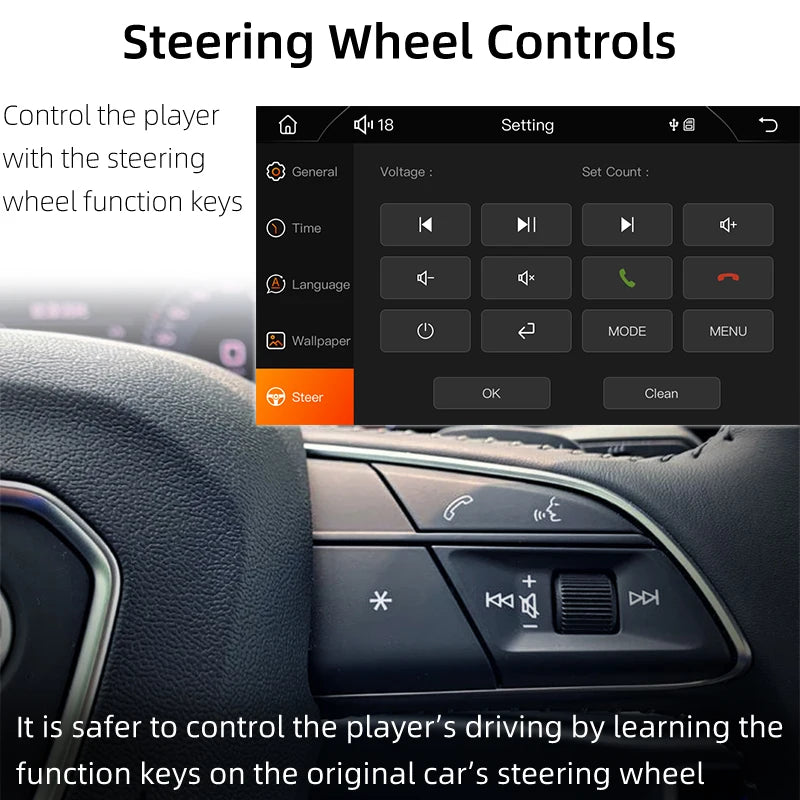 7" 1-Din CarPlay & Android Auto Touchscreen Radio