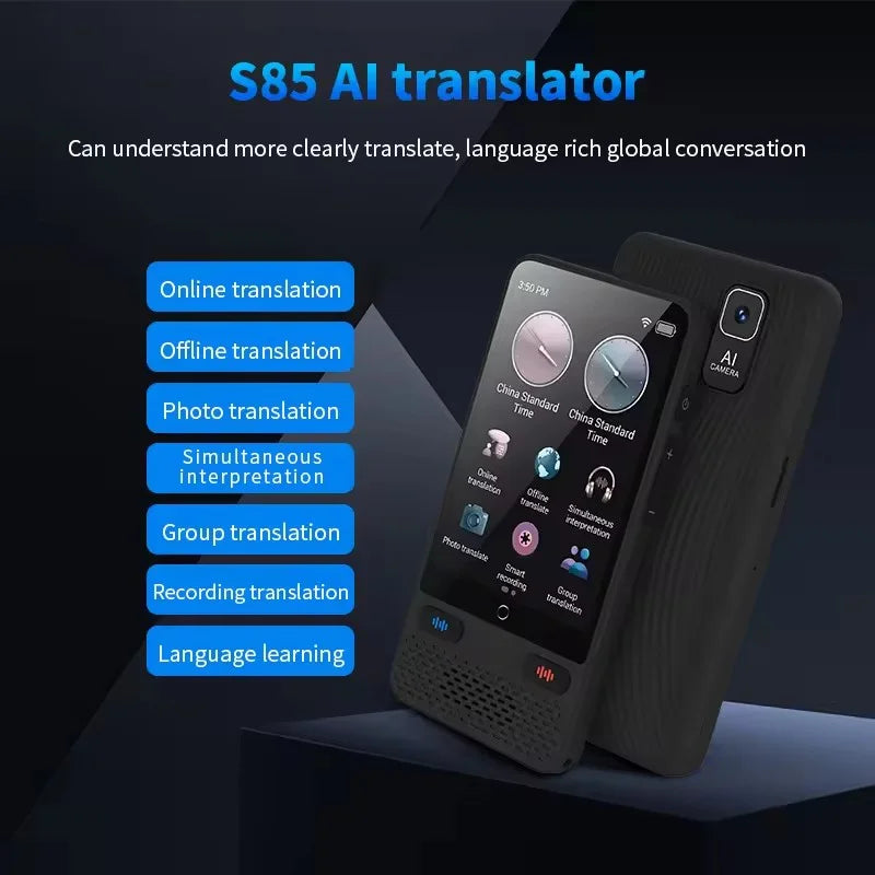 S85 Smart Translator – 138 Languages, Instant Offline Voice Translation, Large Screen