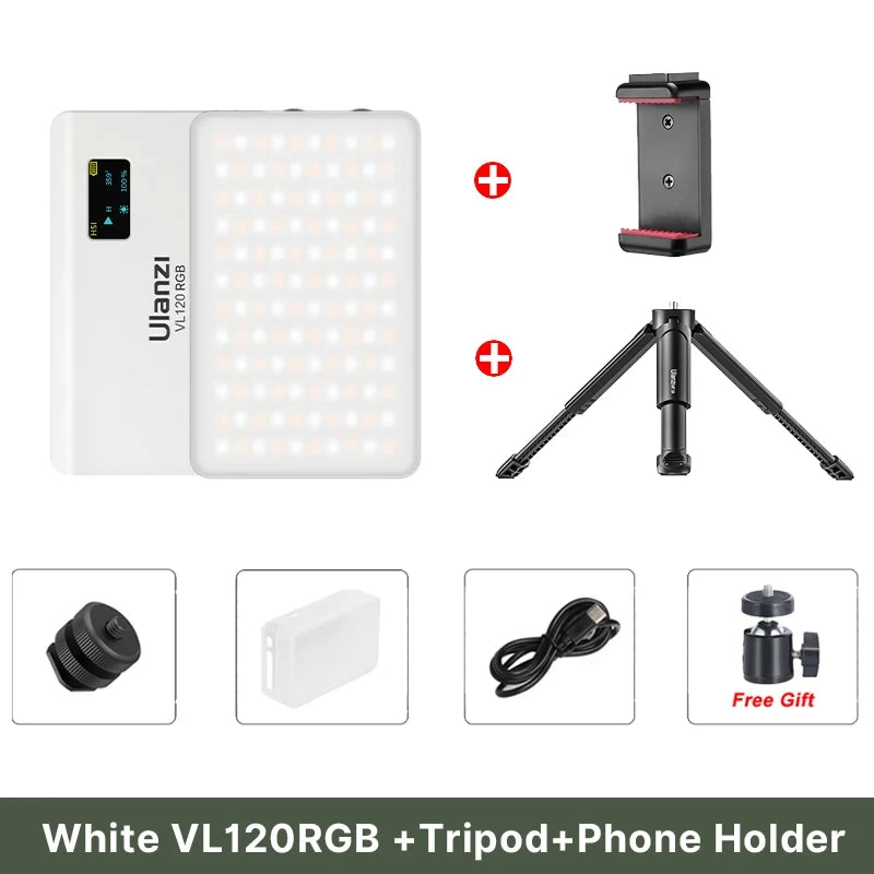 Full Color RGB Video Light (2500K-9000K) - Dimmable LED Photography Lighting