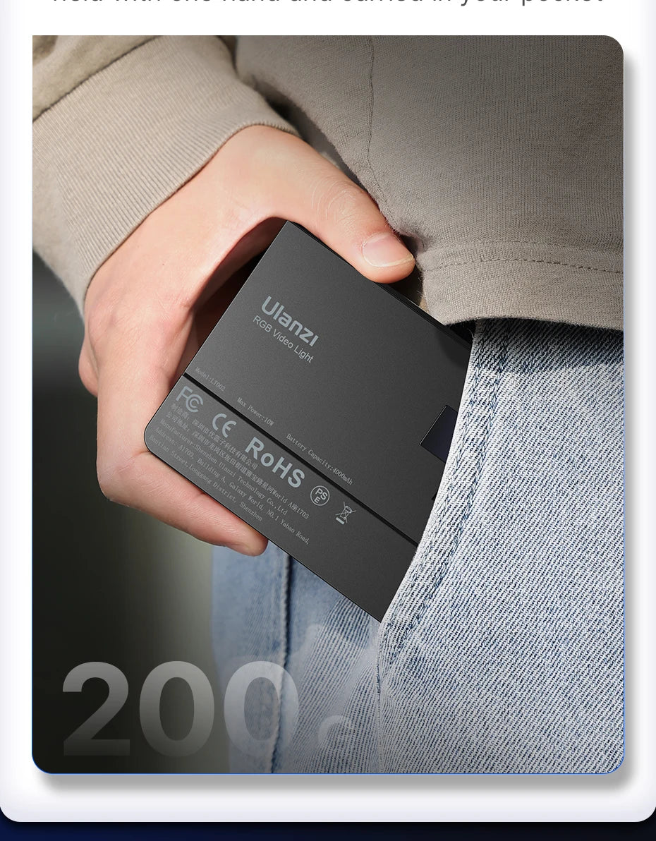 Full Color RGB Video Light (2500K-9000K) - Dimmable LED Photography Lighting