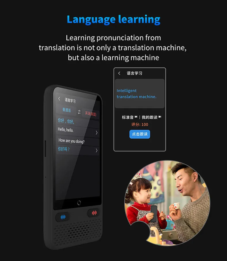 S85 Smart Translator – 138 Languages, Instant Offline Voice Translation, Large Screen