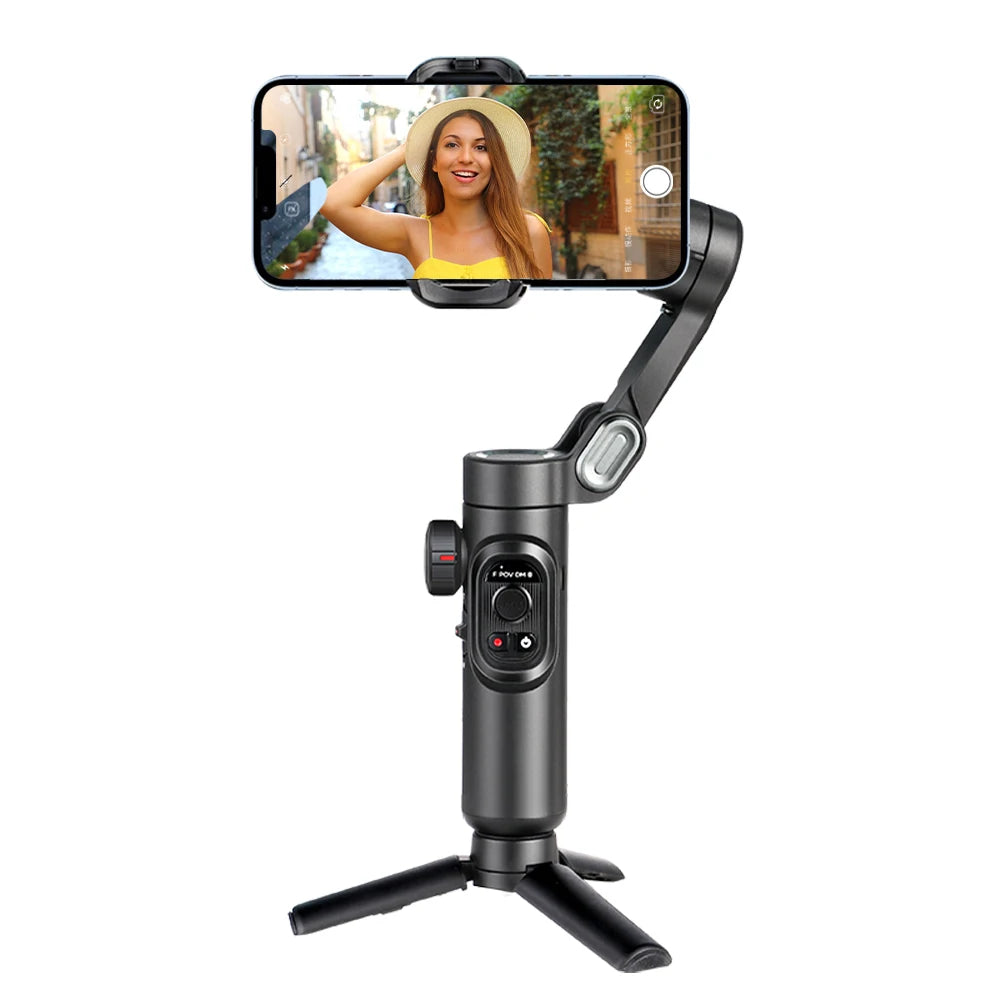 3-Axis Handheld Gimbal Stabilizer for Smartphones with Built-in Fill Light