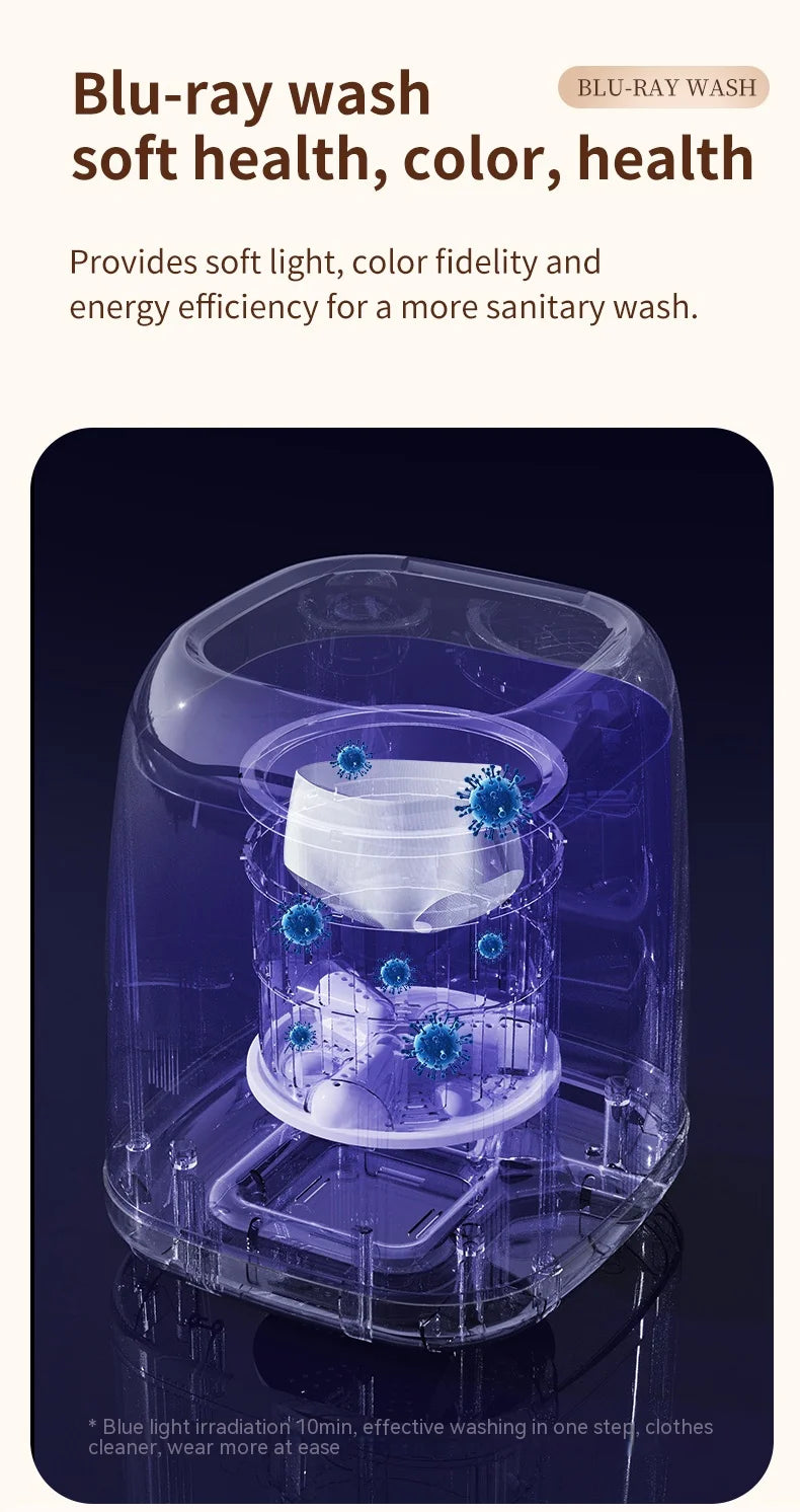 Portable Mini Washer – Fully Automatic with Spin Dryer, 220V