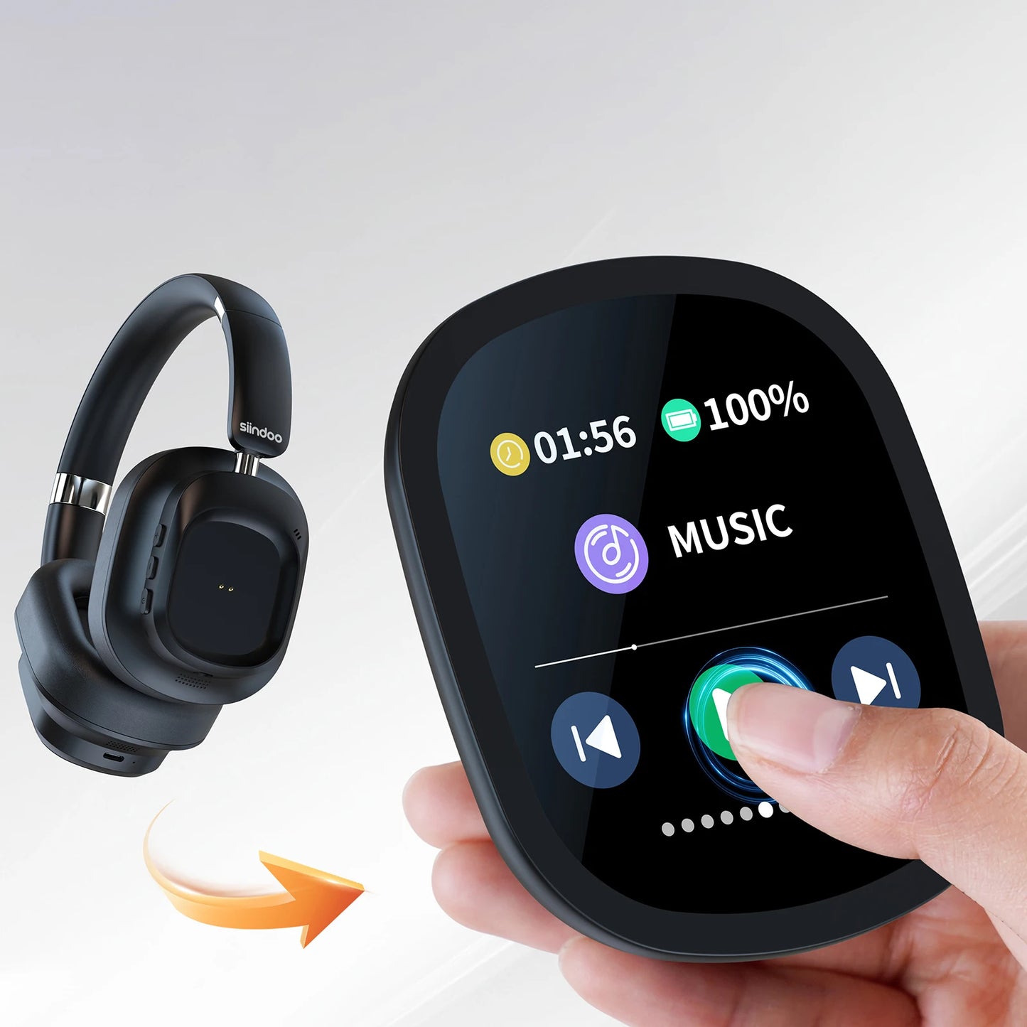 Hybrid ANC Wireless Headphones w/ Touch Control & LED Display