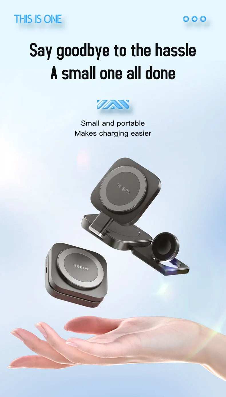 Ultimate 3-in-1 Foldable Magnetic Wireless Charger for Apple Devices
