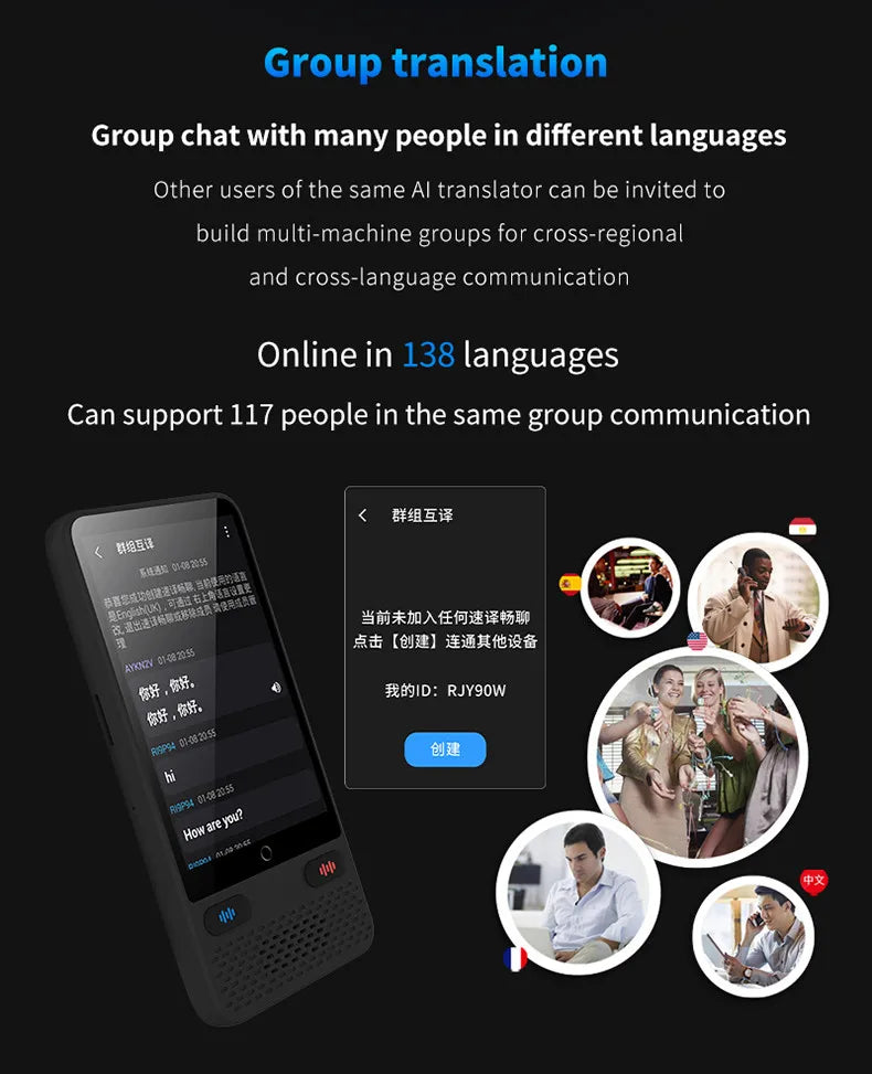 S85 Smart Translator – 138 Languages, Instant Offline Voice Translation, Large Screen