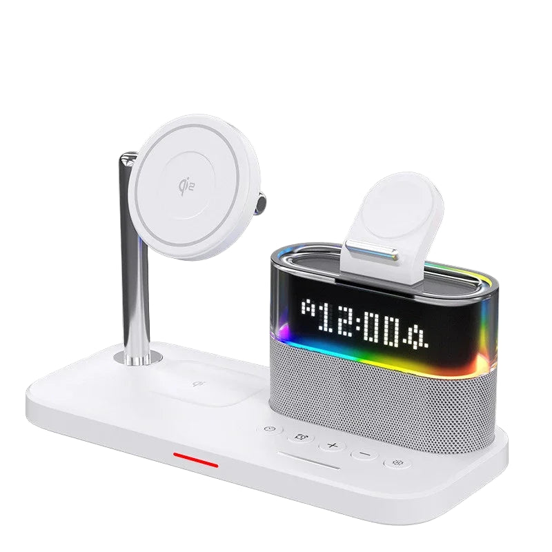 5-in-1 Magnetic Wireless Charger Stand - LED Clock
