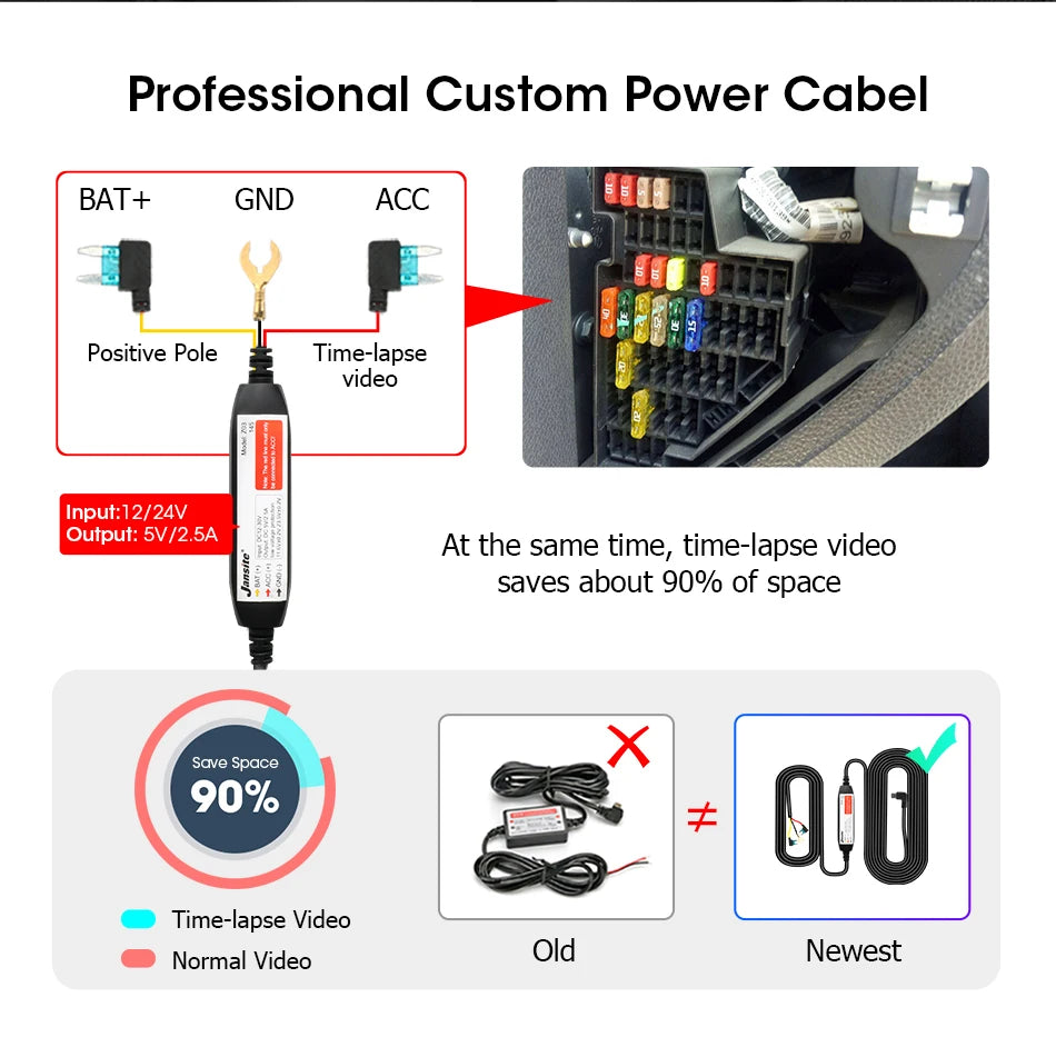 4K Dual-Lens Dash Cam with Wireless CarPlay & Android Auto