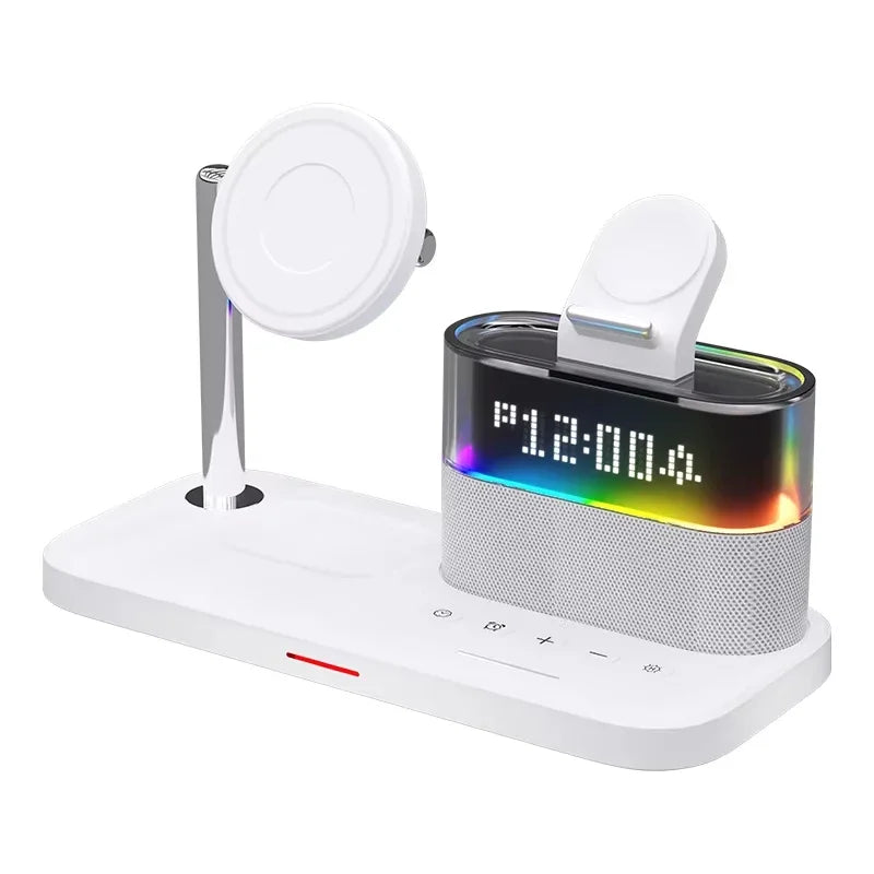 5-in-1 Magnetic Wireless Charger Stand - LED Clock